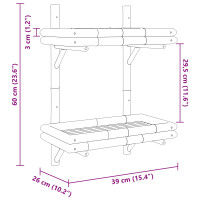 Produktbild för Vägg hylla med hylla Väggmonterad Brun 39 x 26 x 60 cm Bambu