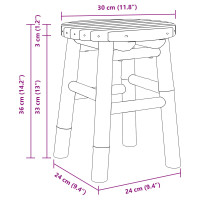 Produktbild för Pall Naturlig bambu 30 x 30 x 36 cm Bambu