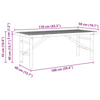 Produktbild för Kaffeebord Brun 110 x 50 x 43 cm Bambu