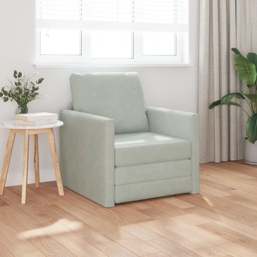 vidaXL Soffsäng Ljusgrå 74 x 77 x 81 cm Sammet