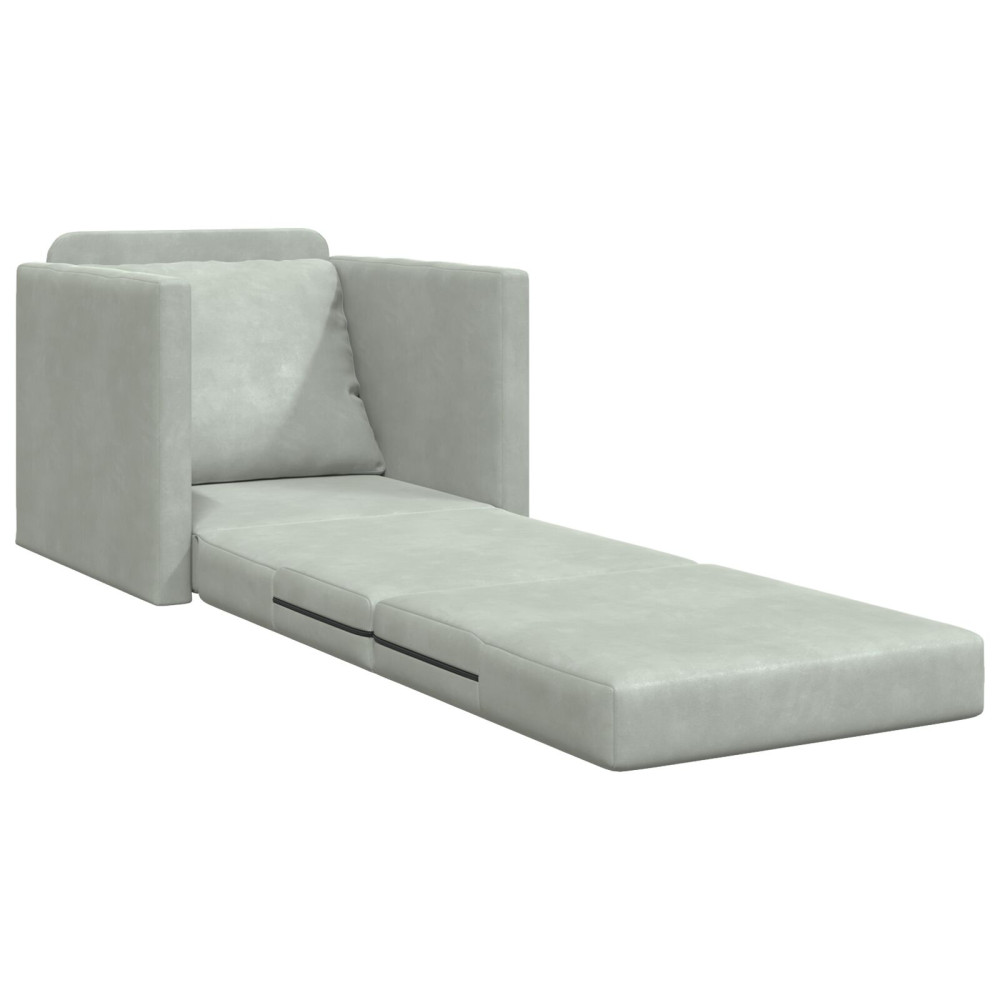 Produktbild för Soffsäng Ljusgrå 74 x 77 x 81 cm Sammet