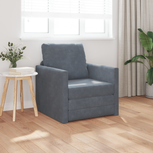 vidaXL Soffsäng Mörkgrå 74 x 77 x 81 cm Sammet