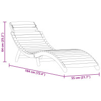 Produktbild för Solsäng 2 pcs Brun 55 x 184 x 64cm Massivt Akaciaträ
