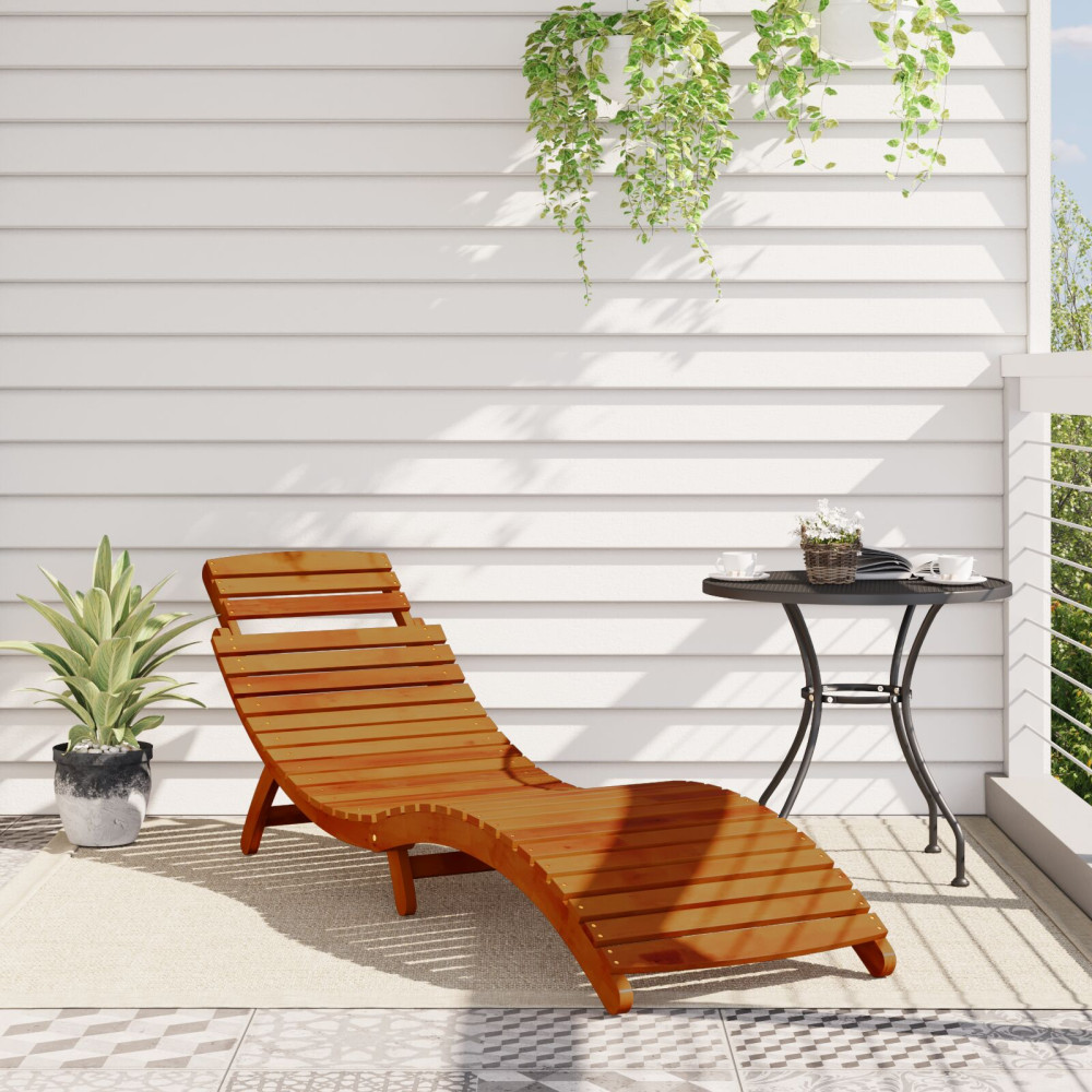 Produktbild för Solsäng 2 pcs Brun 55 x 184 x 64cm Massivt Akaciaträ