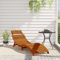 Produktbild för Solsäng 2 pcs Brun 55 x 184 x 64cm Massivt Akaciaträ