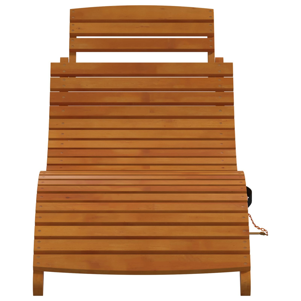 Produktbild för Solsäng 2 pcs Brun 55 x 184 x 64cm Massivt Akaciaträ