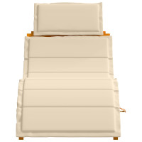Produktbild för Solsäng med kudde 2 pcs Beige Massivt Akaciaträ