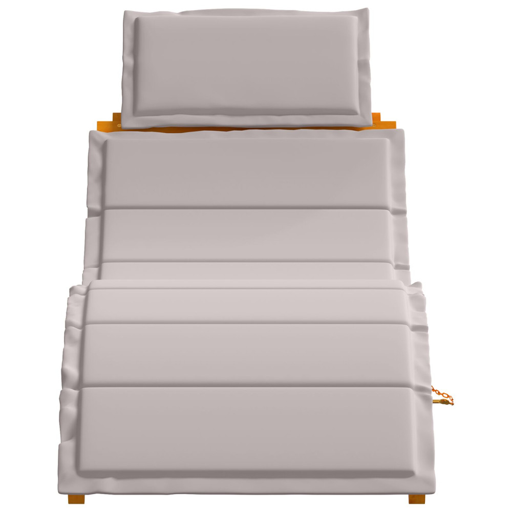 Produktbild för Solsäng med kudde 2 pcs Taupe Massivt Akaciaträ