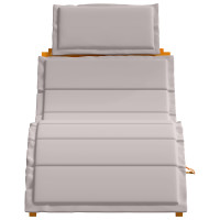 Produktbild för Solsäng med kudde 2 pcs Taupe Massivt Akaciaträ