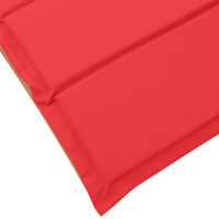 Produktbild för Solsäng med kudde 2 pcs Röd Massivt Akaciaträ