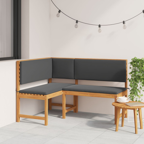 vidaXL Trädgård Stol med kudde Brun 140 x 100 x 91cm Massivt akaciaträ
