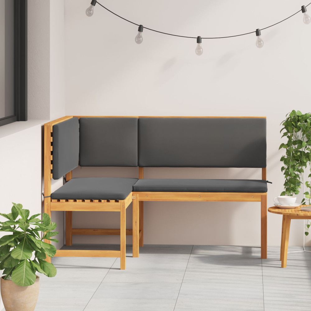 Produktbild för Trädgård Stol med kudde Brun 140 x 100 x 91cm Massivt akaciaträ