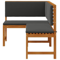 Produktbild för Trädgård Stol med kudde Brun 140 x 100 x 91cm Massivt akaciaträ