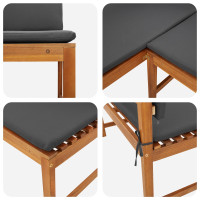 Produktbild för Trädgård Stol med kudde Brun 140 x 100 x 91cm Massivt akaciaträ