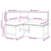 Produktbild för Trädgård Stol med kudde Brun 140 x 100 x 91cm Massivt akaciaträ