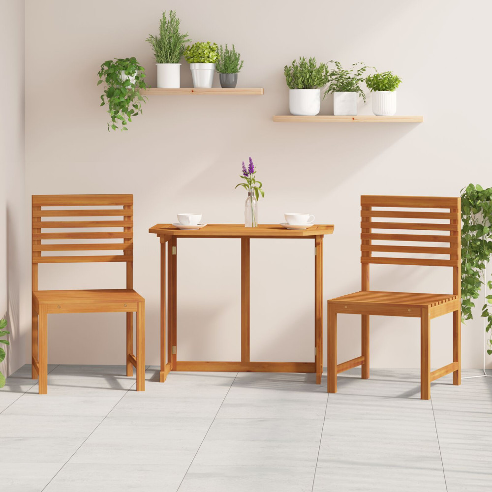 Produktbild för Trädgård Stol 2 pcs Brun 50 x 50 x 91cm Massivt akaciaträ
