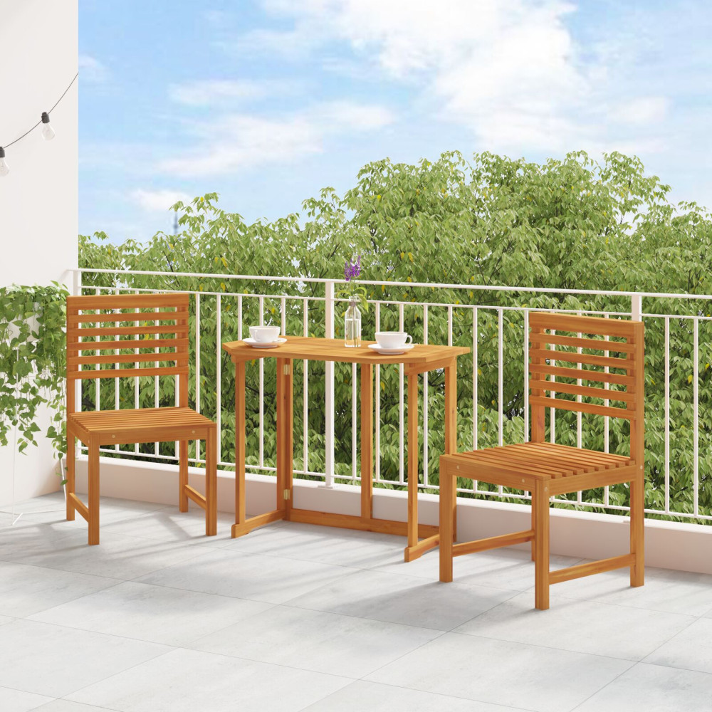 Produktbild för Trädgård Stol 2 pcs Brun 50 x 50 x 91cm Massivt akaciaträ