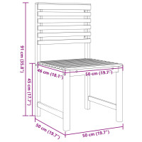 Produktbild för Trädgård Stol 2 pcs Brun 50 x 50 x 91cm Massivt akaciaträ