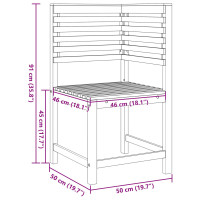 Produktbild för Trädgård Stol Brun 50 x 50 x 91cm Massivt akaciaträ
