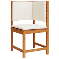 Produktbild för Trädgård Stol med kudde Brun 50 x 50 x 91cm Massivt akaciaträ