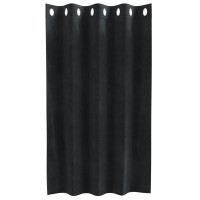 Produktbild för Mörkläggningsgardiner 2 pcs Svart 140 x 140 cm Sammet
