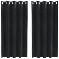 Produktbild för Mörkläggningsgardiner 2 pcs Svart 140 x 175 cm Sammet