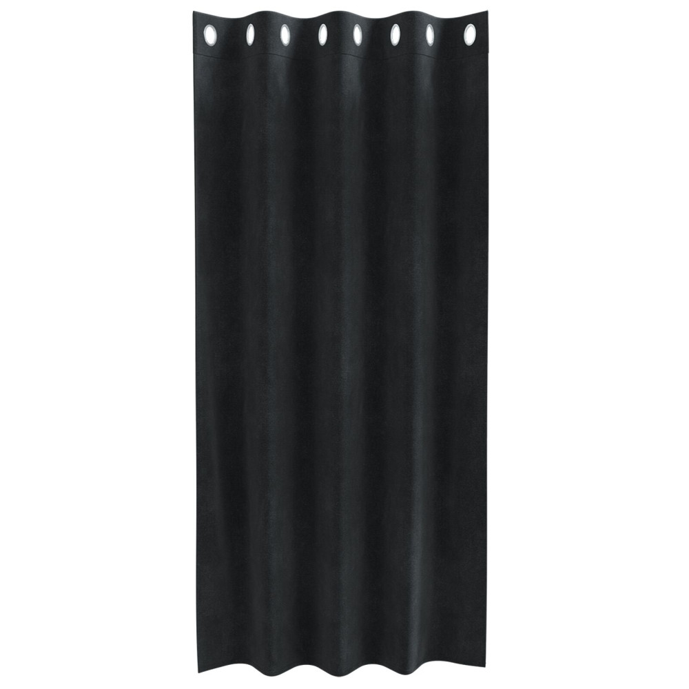 Produktbild för Mörkläggningsgardiner 2 pcs Svart 140 x 175 cm Sammet