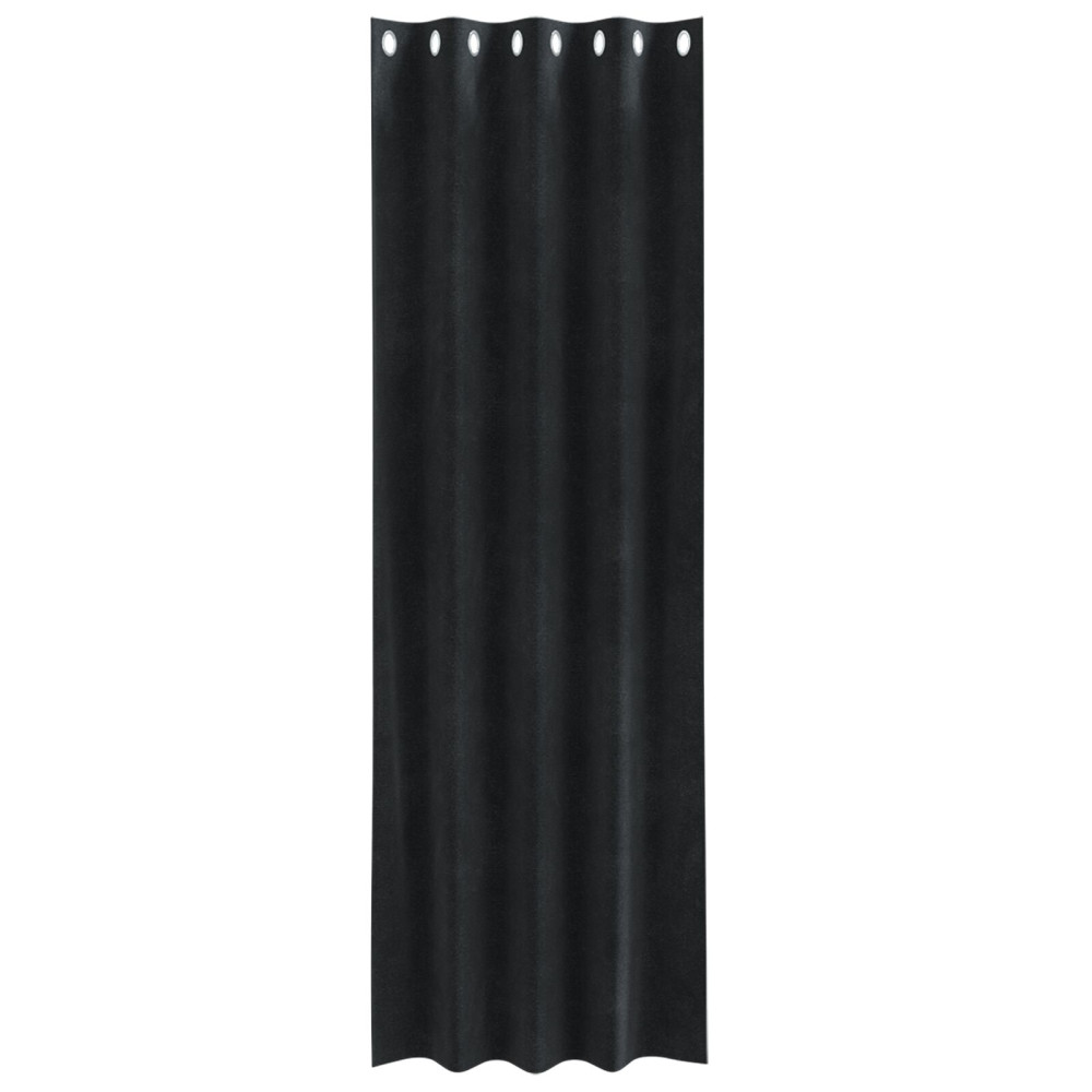 Produktbild för Mörkläggningsgardiner 2 pcs Svart 140 x 225 cm Sammet