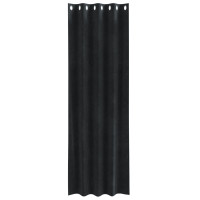 Produktbild för Mörkläggningsgardiner 2 pcs Svart 140 x 245 cm Sammet