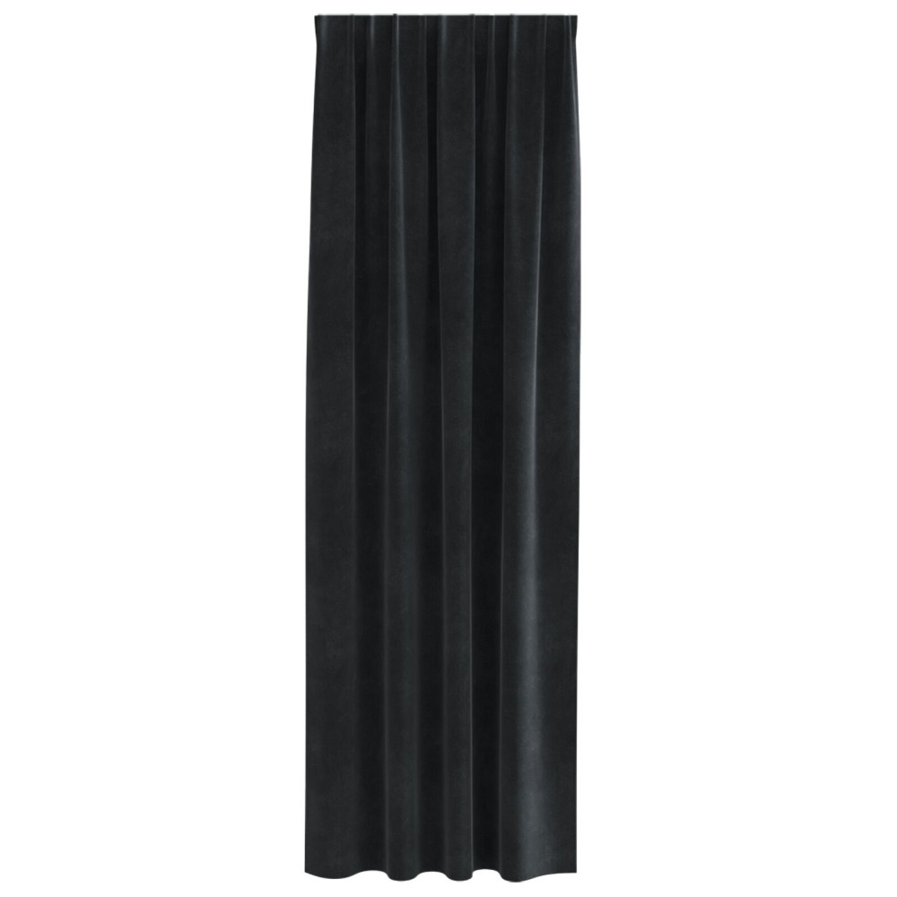 Produktbild för Mörkläggningsgardiner 2 pcs Svart 140 x 260 cm Sammet