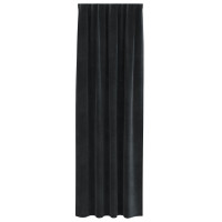 Produktbild för Mörkläggningsgardiner 2 pcs Svart 140 x 260 cm Sammet