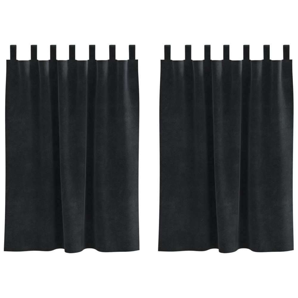 Produktbild för Mörkläggningsgardiner 2 pcs Svart 140 x 140 cm Sammet