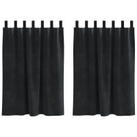 Produktbild för Mörkläggningsgardiner 2 pcs Svart 140 x 140 cm Sammet