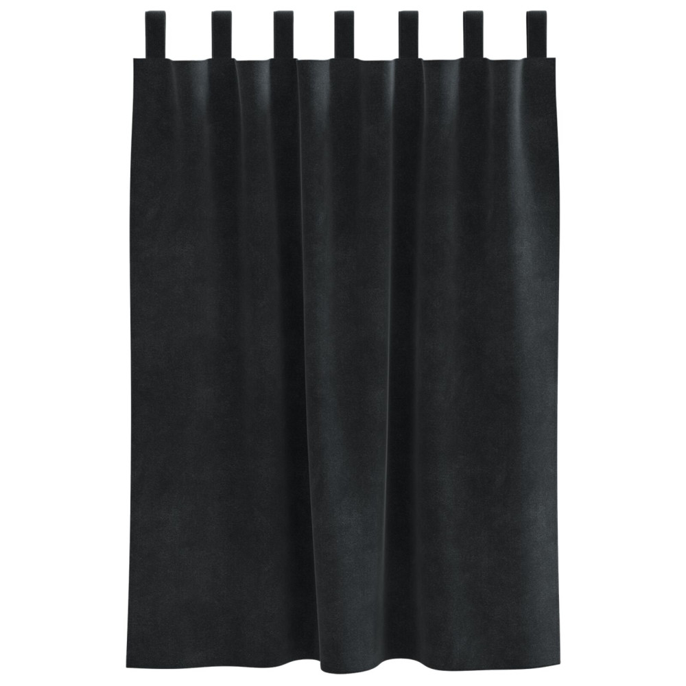 Produktbild för Mörkläggningsgardiner 2 pcs Svart 140 x 140 cm Sammet