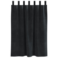 Produktbild för Mörkläggningsgardiner 2 pcs Svart 140 x 140 cm Sammet