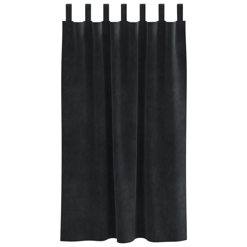 Produktbild för Mörkläggningsgardiner 2 pcs Svart 140 x 175 cm Sammet