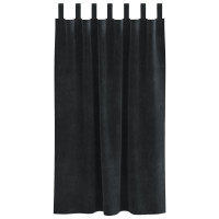 Produktbild för Mörkläggningsgardiner 2 pcs Svart 140 x 175 cm Sammet