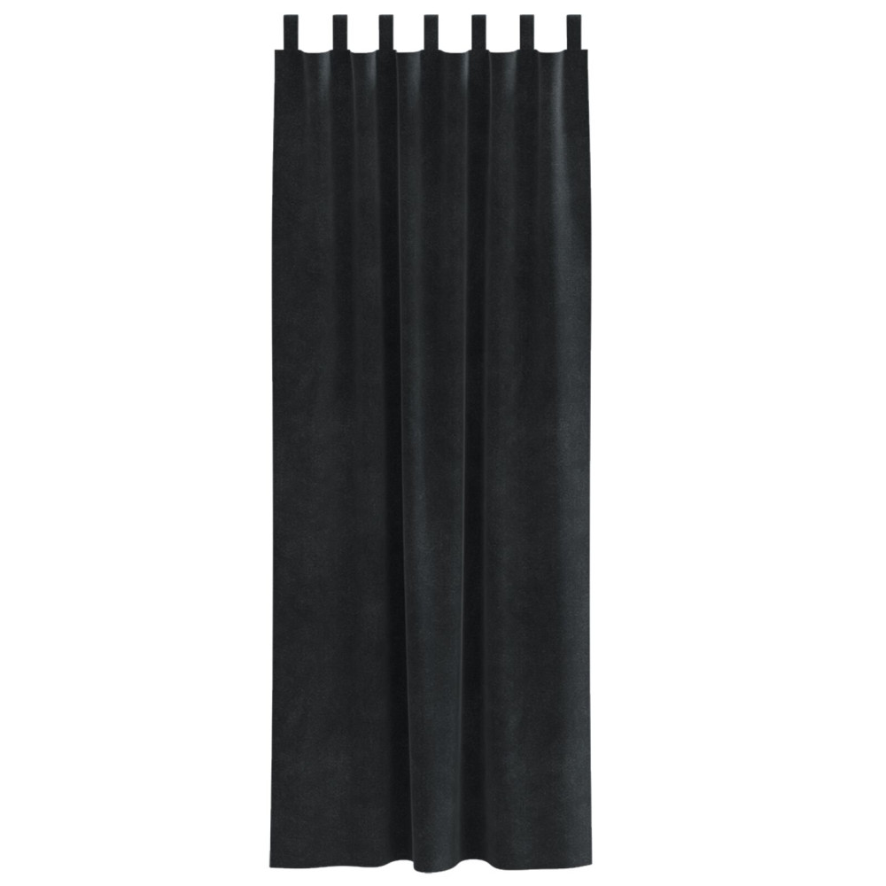 Produktbild för Mörkläggningsgardiner 2 pcs Svart 140 x 260 cm Sammet