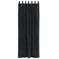 Produktbild för Mörkläggningsgardiner 2 pcs Svart 140 x 260 cm Sammet