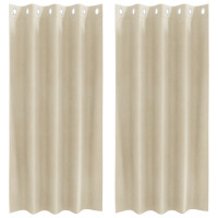 Produktbild för Mörkläggningsgardiner 2 pcs Kräm 140 x 175 cm Sammet