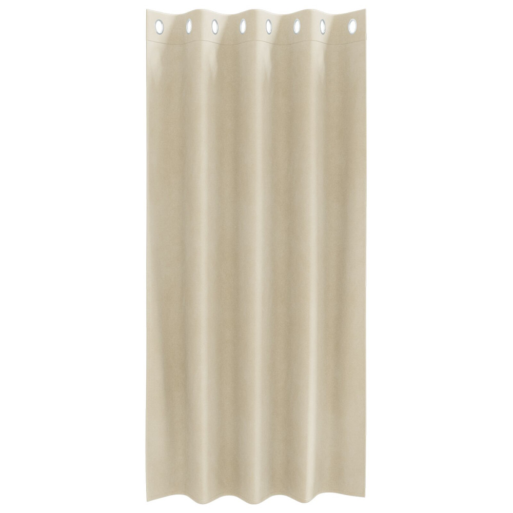 Produktbild för Mörkläggningsgardiner 2 pcs Kräm 140 x 175 cm Sammet