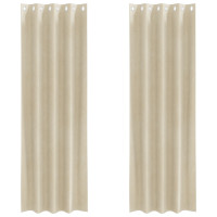 Produktbild för Mörkläggningsgardiner 2 pcs Kräm 140 x 225 cm Sammet