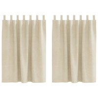 Produktbild för Mörkläggningsgardiner 2 pcs Kräm 140 x 140 cm Sammet