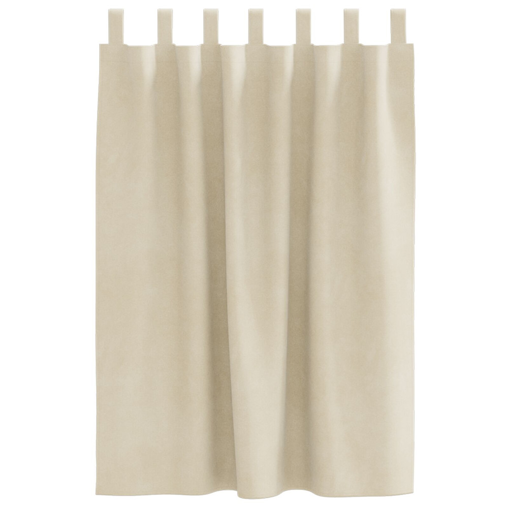 Produktbild för Mörkläggningsgardiner 2 pcs Kräm 140 x 140 cm Sammet