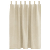 Produktbild för Mörkläggningsgardiner 2 pcs Kräm 140 x 140 cm Sammet
