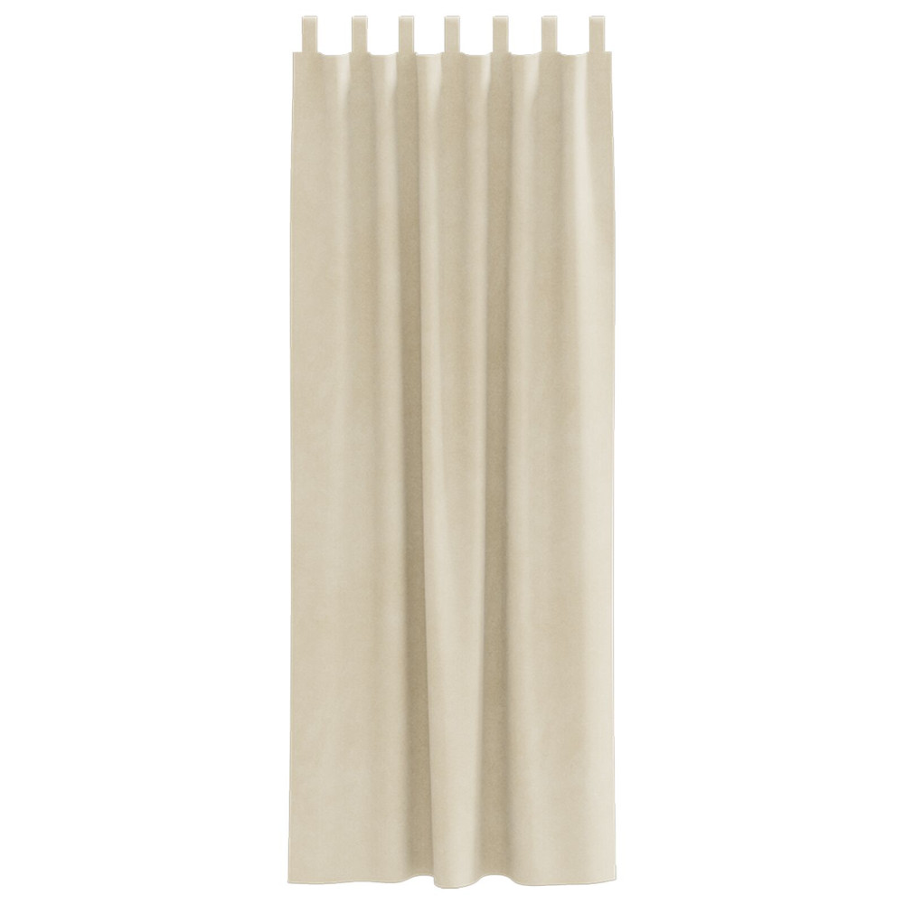 Produktbild för Mörkläggningsgardiner 2 pcs Kräm 140 x 245 cm Sammet