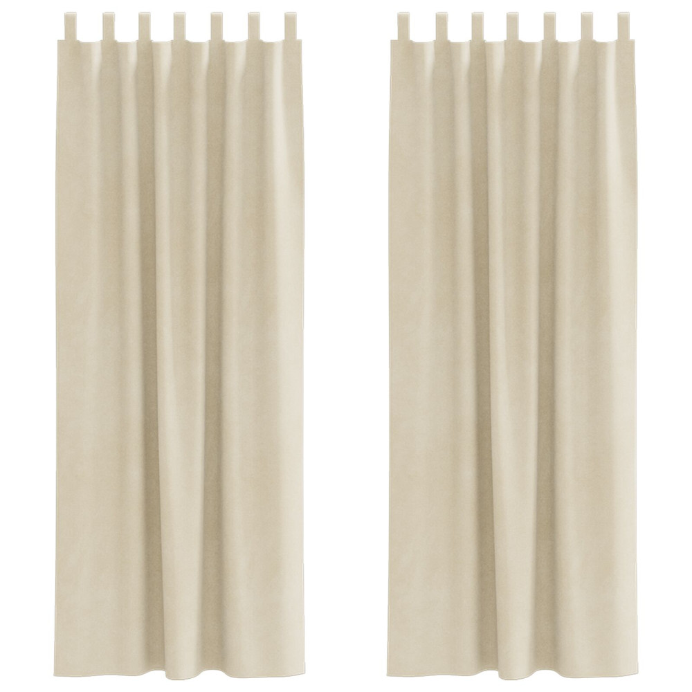 Produktbild för Mörkläggningsgardiner 2 pcs Kräm 140 x 260 cm Sammet