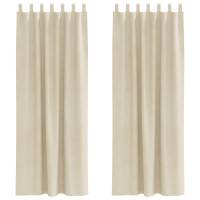 Produktbild för Mörkläggningsgardiner 2 pcs Kräm 140 x 260 cm Sammet