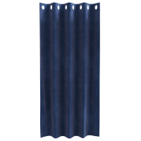 Produktbild för Mörkläggningsgardiner 2 pcs Mörkblå 140 x 175 cm Sammet