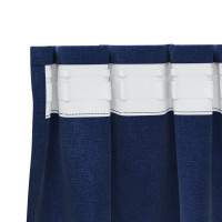Produktbild för Mörkläggningsgardiner 2 pcs Mörkblå 140 x 175 cm Sammet